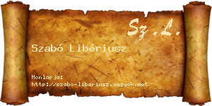 Szabó Libériusz névjegykártya